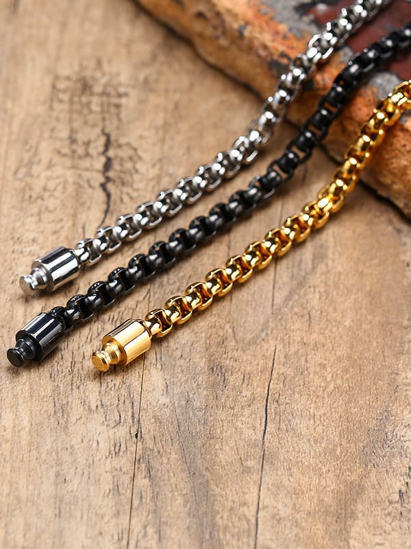 Stainless Steel Irregular Vintage Link Bracelet