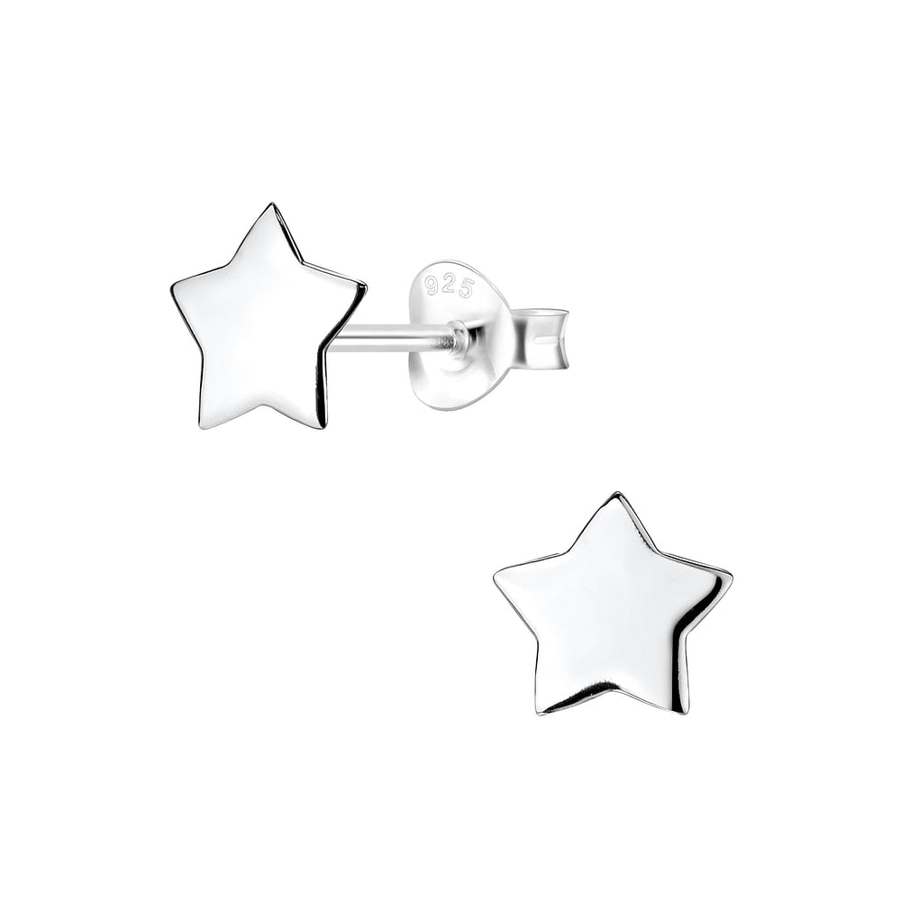 Silver Star Stud Earrings