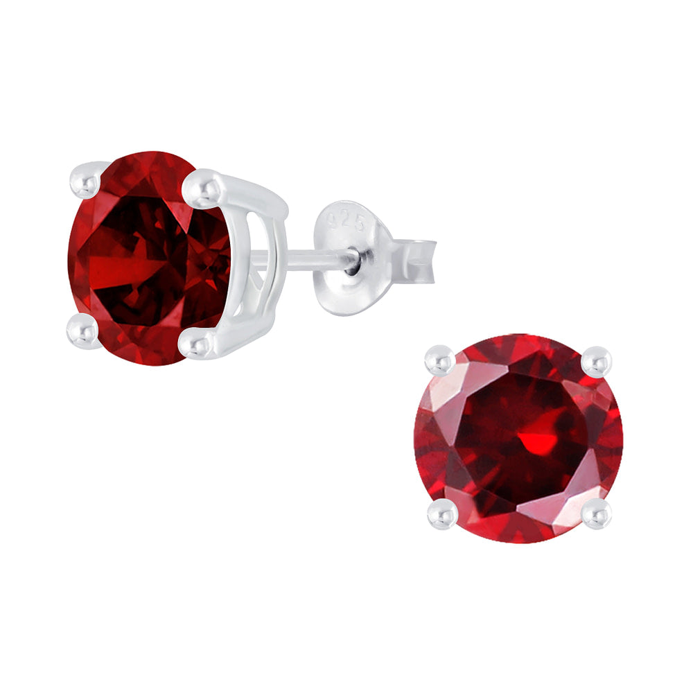 Zirconia Silver Stud Earrings