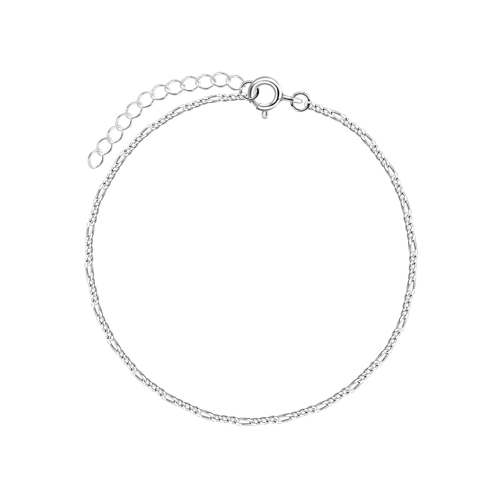  Silver Figaro Bracelet