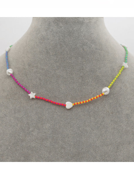Multi Color Miyuki Beads Heart Shell Bohemia Pure Handmade Necklace