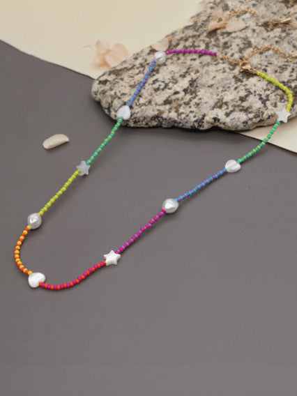 Multi Color Miyuki Beads Heart Shell Bohemia Pure Handmade Necklace