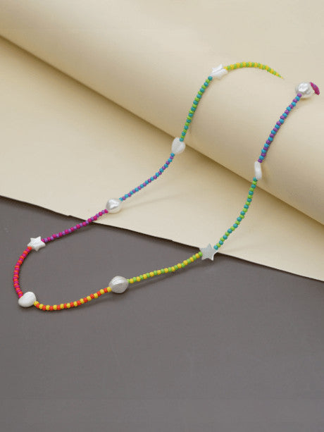 Multi Color Miyuki Beads Heart Shell Bohemia Pure Handmade Necklace
