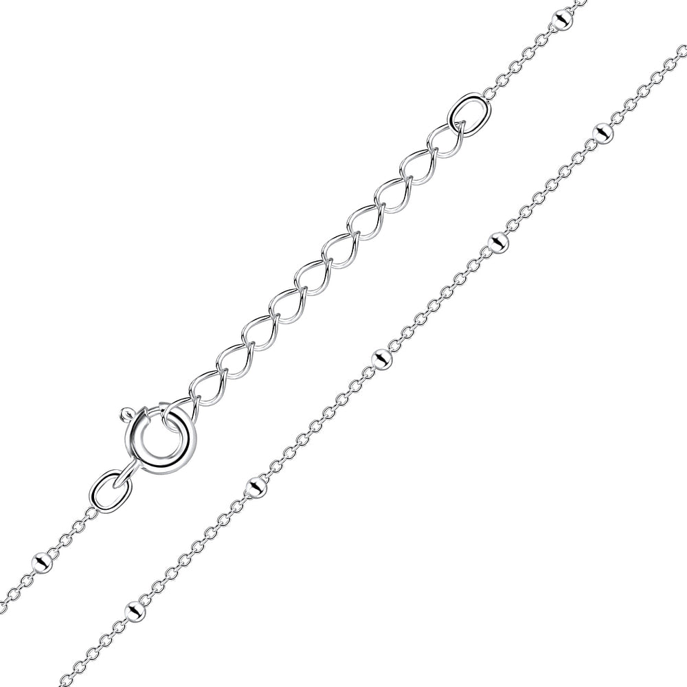 45cm Silver Satellite Necklace With Extension