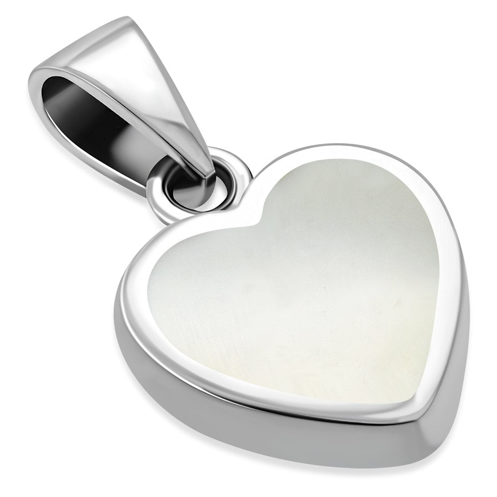 Mother of Pearl Heart Silver Pendant