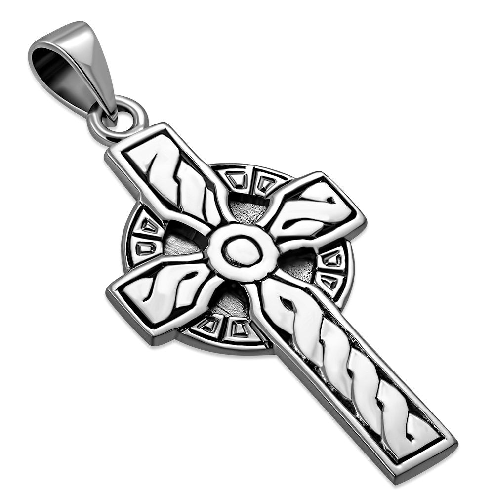 Medium Celtic Silver Cross Pendant