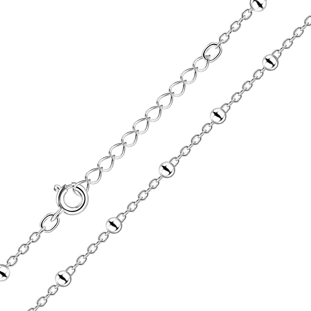 45cm Silver Extension Satellite Necklace