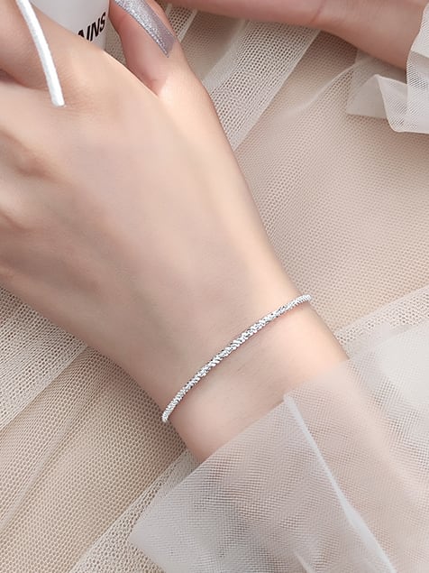 925 Sterling Silver Star Minimalist Link Bracelet