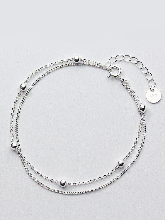 Fashion Double Layer Design S925 Silver Bracelet