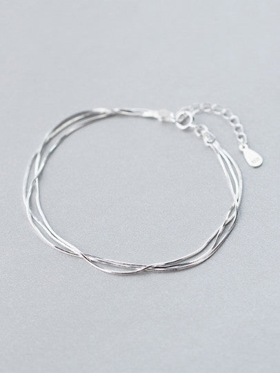 S925 Silver Simple Multi Layer Jadoku Bracelet