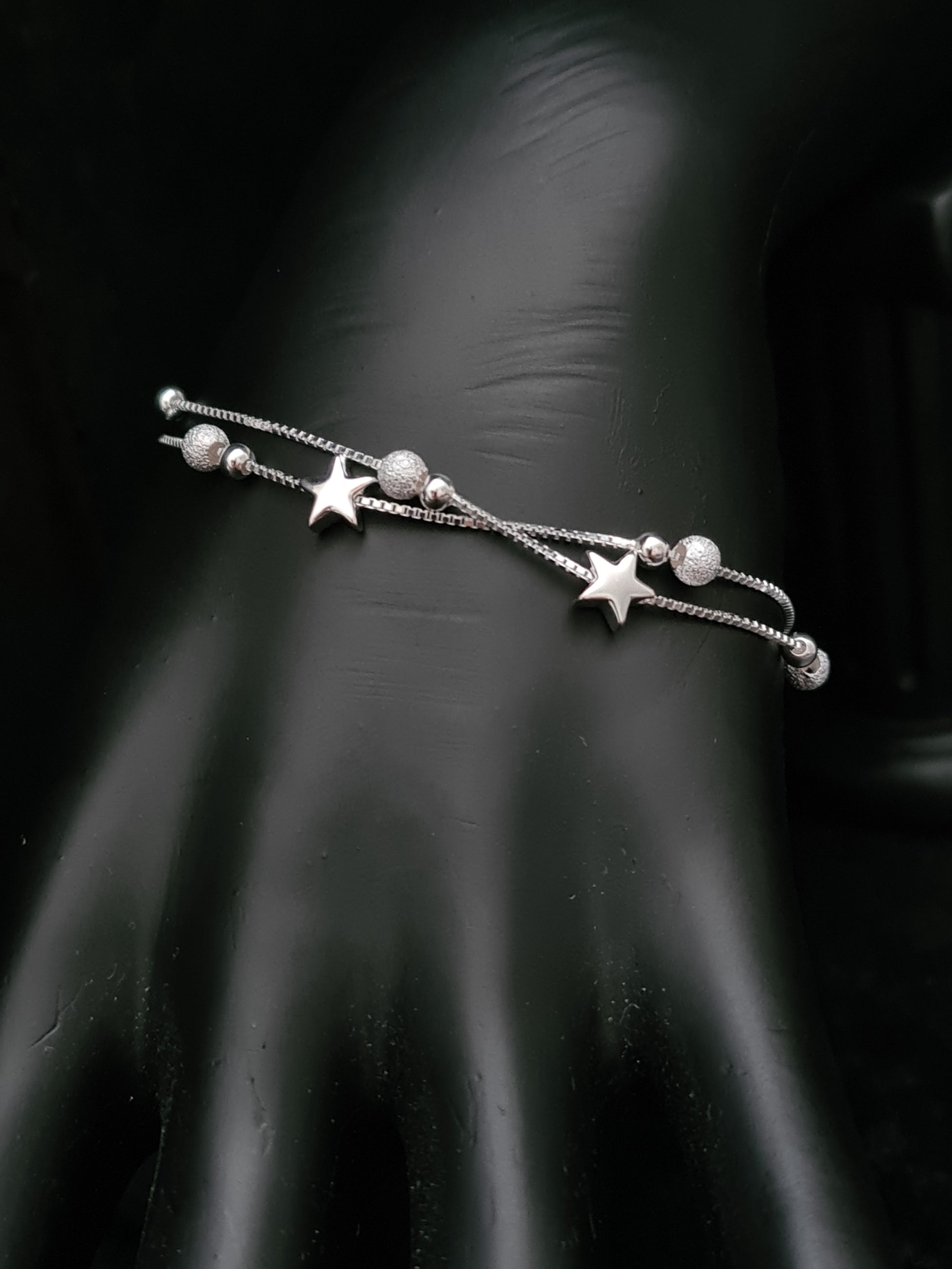 Adjustable Double Layer Star Shaped S925 Silver Bracelet