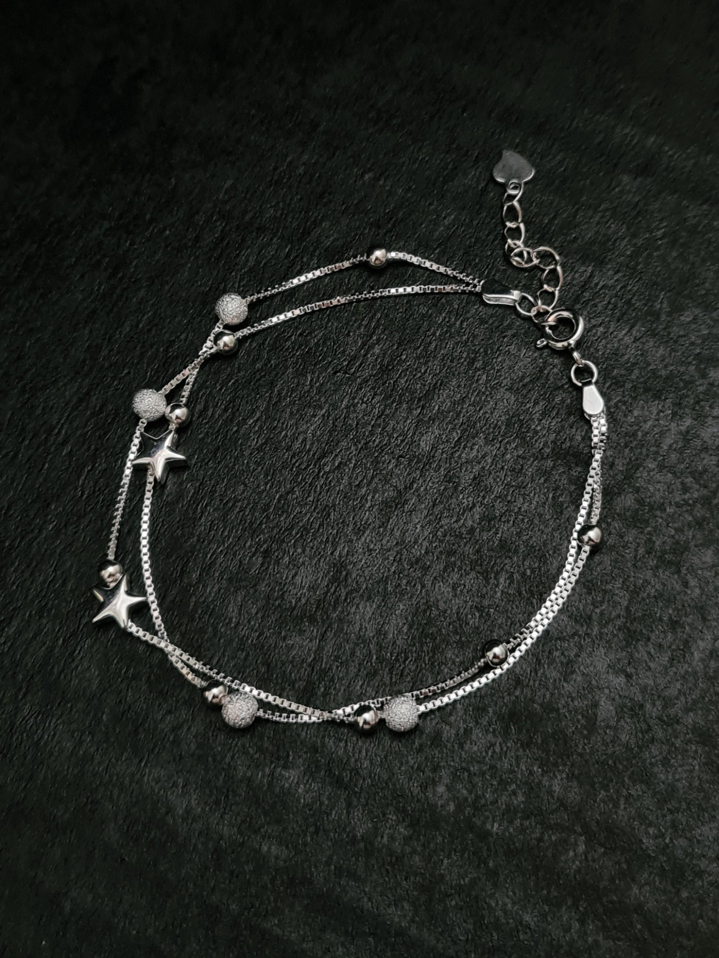 Adjustable Double Layer Star Shaped S925 Silver Bracelet