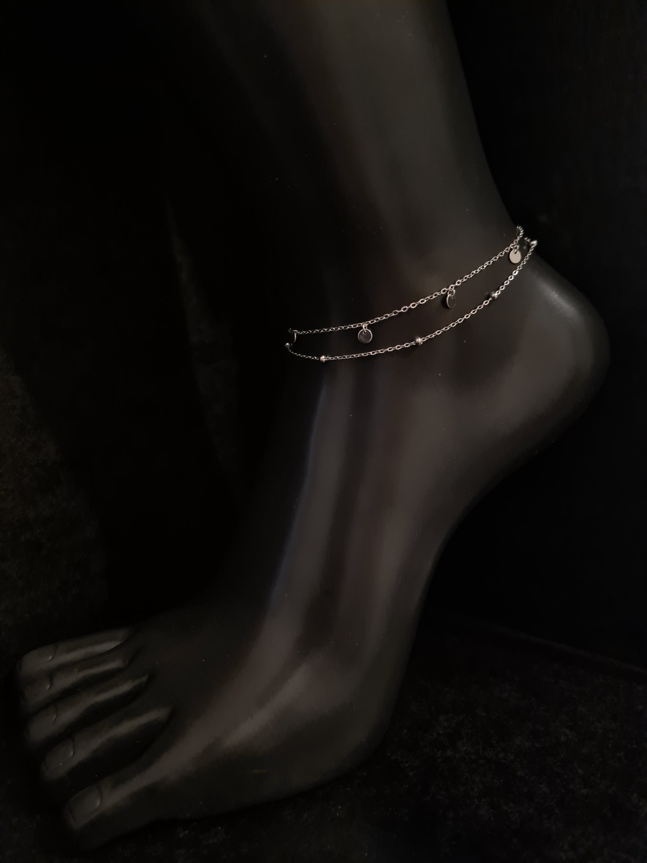 925 Sterling Silver Irregular Minimalist Anklet