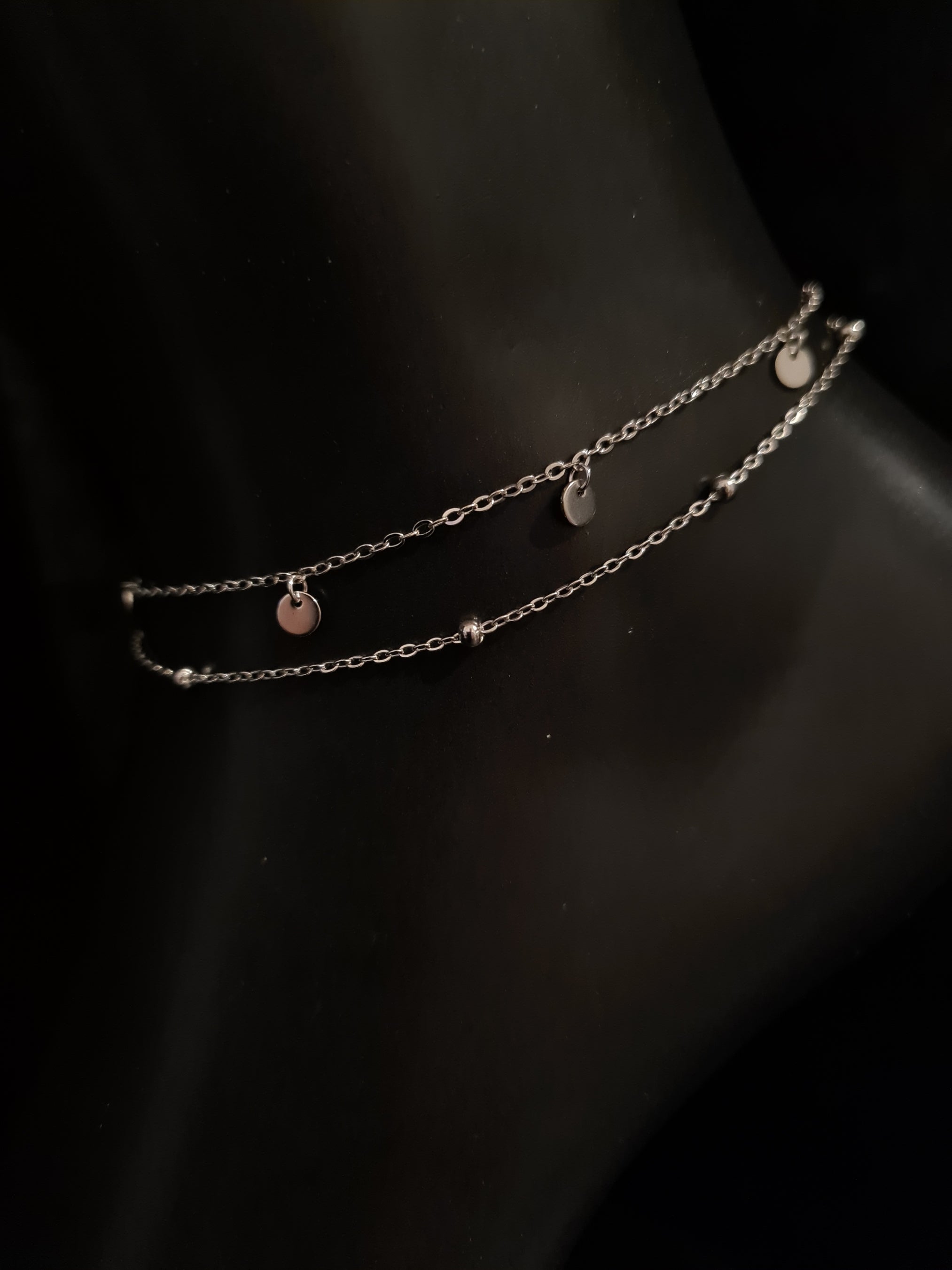 925 Sterling Silver Irregular Minimalist Anklet