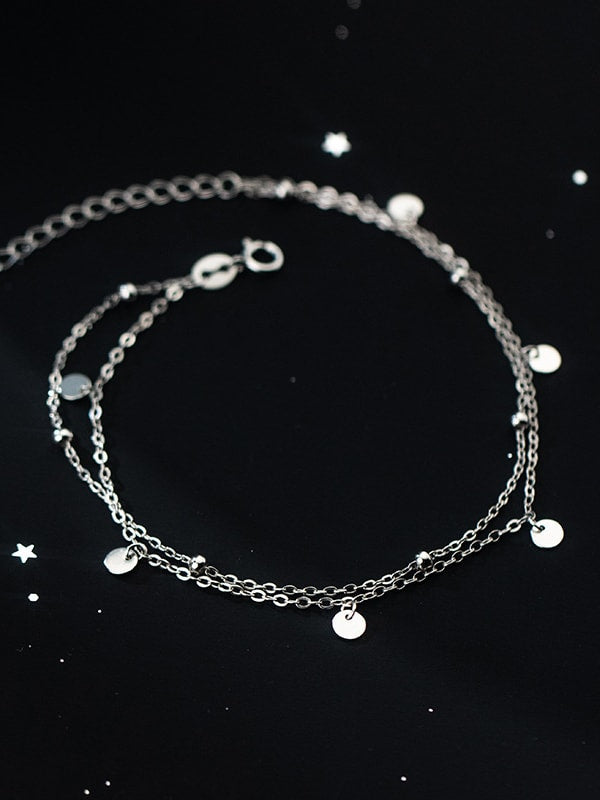 925 Sterling Silver Irregular Minimalist Anklet