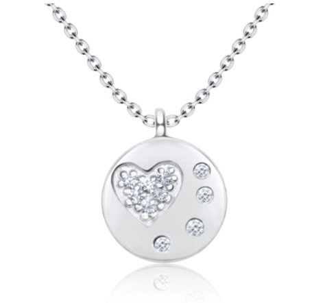 925 Cz Heart Blink Silver Necklace