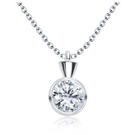 925 ROUND PENDANT CZ DESIGNED SILVER NECKLACE