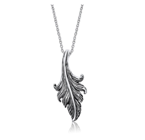 925 Feather Silver Necklace