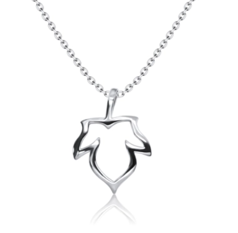 925 LEAF SHAPED SILVER NECKLACE