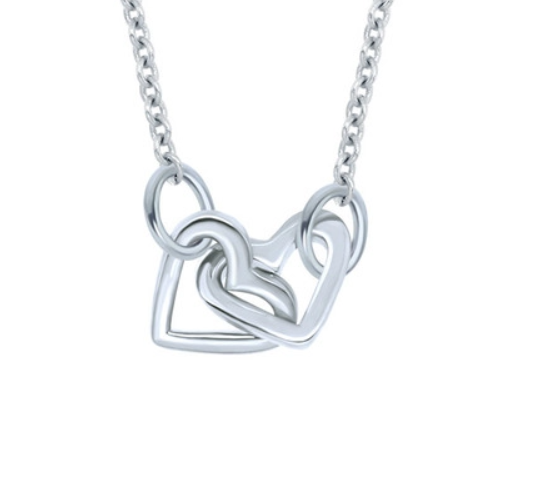 925 Dual Intertwined Heart Necklaces Line