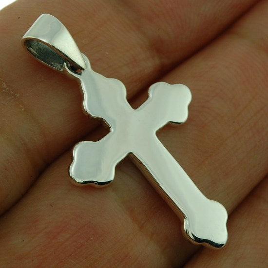 Silver Catholic Cross Pendant