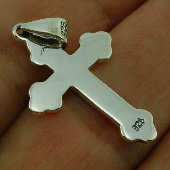 Silver Catholic Cross Pendant