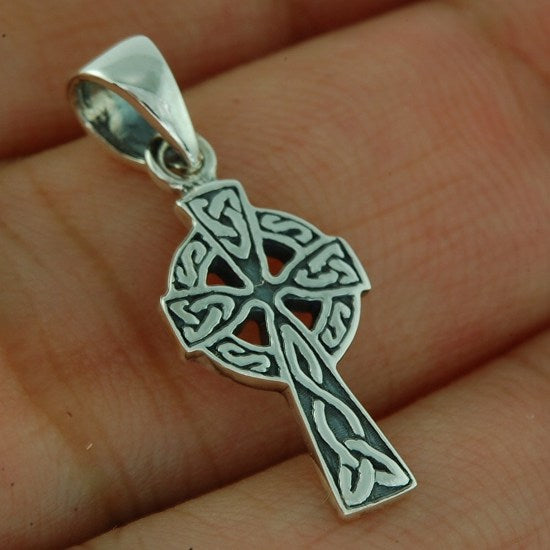 Tiny Celtic Cross Pendant Sterling Silver