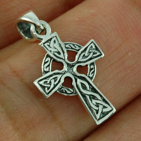 Tiny Celtic Cross Silver Pendant